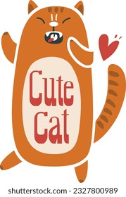 Diseño de gato bonito, amante de gato