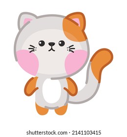 cute cat design over white