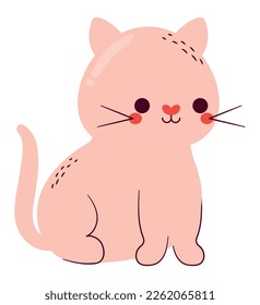 cute cat design over white