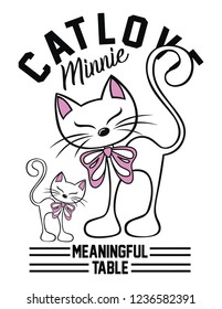 cute cat design print