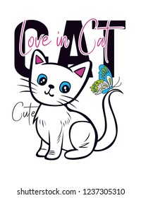 cute cat design print