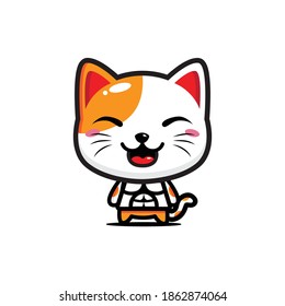 cute cat design that is strong muscular