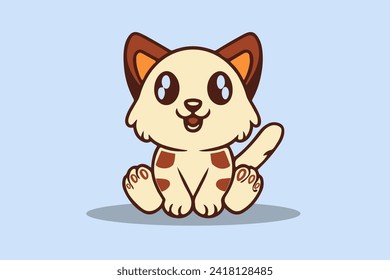 lindo gato lindo estilo de dibujos animados de perros adorables