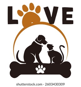 cute cat and dog design vector illustration