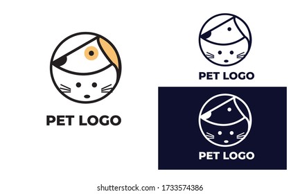 cute cat and dog Logo can also for pet logo, home pet, pet shop, dog care, cat care, cat lover, veterinary in design with full color, black and white color,eps 10 vector