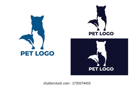 cute cat and dog Logo can also for pet logo, home pet, pet shop, dog care, cat care, cat lover, veterinary in design with full color, black and white color,eps 10 vector