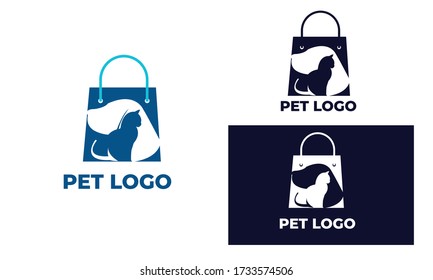 cute cat and dog Logo can also for pet logo, home pet, pet shop, dog care, cat care, cat lover, veterinary in design with full color, black and white color,eps 10 vector