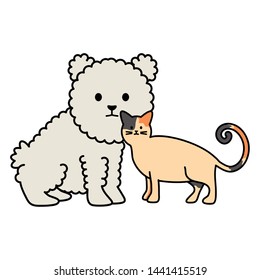 cute cat and dog mascots adorables characters