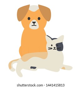 cute cat and dog mascots adorables characters