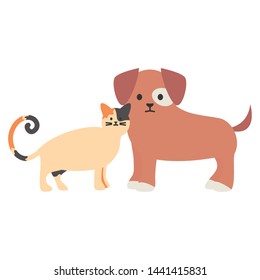 cute cat and dog mascots adorables characters