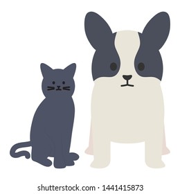 cute cat and dog mascots adorables characters