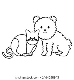 cute cat and dog mascots adorables characters