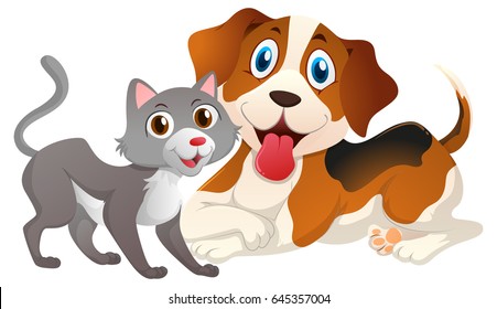 Cute Cartoon Spotted Dog Puppy Makes Stock Vector (Royalty Free ...