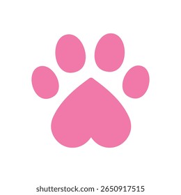Cute cat, dog paw print. Black, white cutie cat paw black and white colors. Sticker, wall art, background, kids room decoration. Paw ,trail, pet, step, footprint