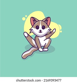 un gato lindo haciendo yoga