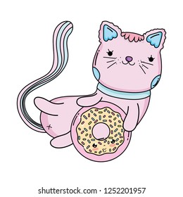 cute cat with donut