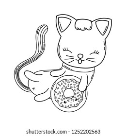 cute cat with donut