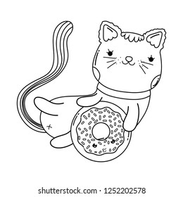 cute cat with donut