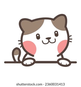 cute cat doodle border Hand Drawn cartoon