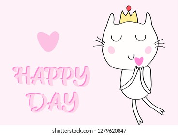cute cat  doodle cartoon hand drwan style     cartoon vector eps.10