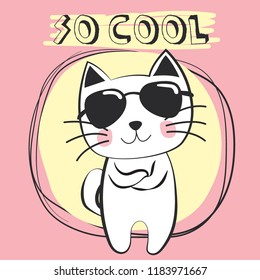 Desenho de rabiscar gato bonito, ilustração vetorial