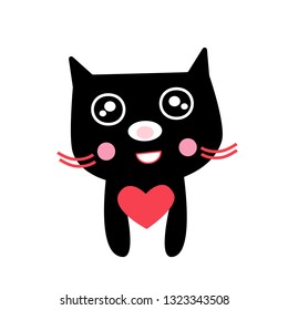 cute cat  doodle hand draw design cartoon vector eps.10