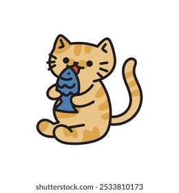 Cute Cat Doodle Illustration - 02