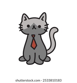 Cute Cat Doodle Illustration - 04