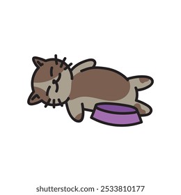 Cute Cat Doodle Illustration - 05