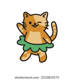 Cute Cat Doodle Illustration - 07