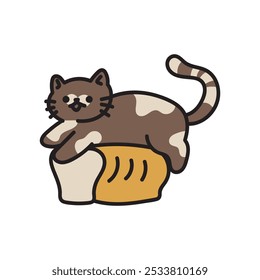 Cute Cat Doodle Illustration - 09