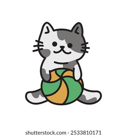 Cute Cat Doodle Illustration - 10
