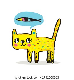 Diseño vectorial de garrapatas, dibujos animados de garrapatas, ilustración vectorial de gatos para impresión, web, móvil e infografía aislados en fondo blanco.