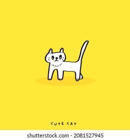 Cute cat doodle vector design,Cat hand drawn doodle cartoon,cat vector illustration for print, web, mobile and infographics isolated on white background.
