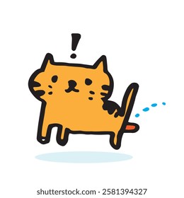  Cute cat doodle vector design,Cat hand drawn doodle cartoon,cat vector illustration, cute animal