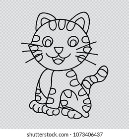 Cute cat. Doodle vector illustration.