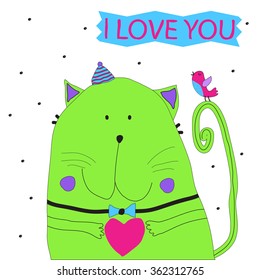 cute cat doodle.Vector illustration.