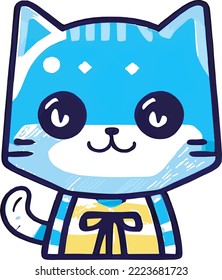Cute Cat Draw Vector Icon Illustration character collection 
