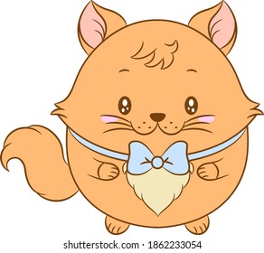 cute cat drawing with cute bow