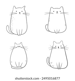 Ilustración de diseño de Clipart de dibujo de gato lindo 