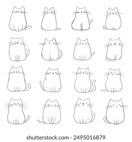 Cute cat drawing clipart design illustration 