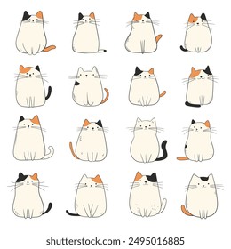 Cute cat drawing clipart design illustration 