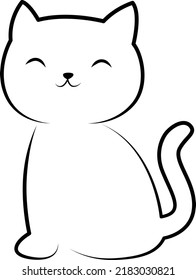 arte de la línea del doodle de un gato lindo