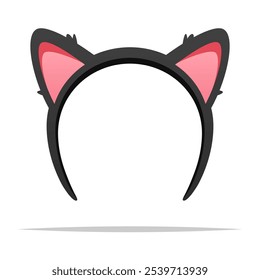 Cute cat ears headband vector isolated illustration