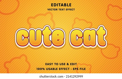 cute cat editable text effect with modern and simple style, usable for logo or campaign title