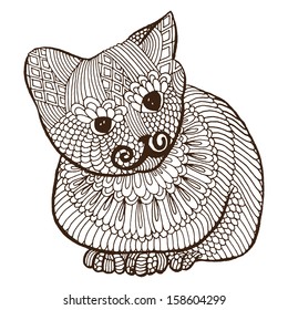 Cute cat with embroidery decoration 