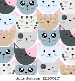 Cute cat emoji pattern