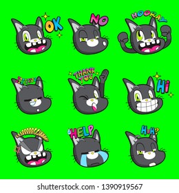cute cat emoji sticker collections