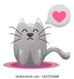 Cute cat emoticon cartoon vector