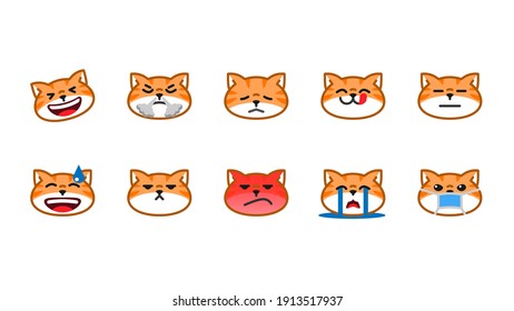 Cute cat emoticon set series
